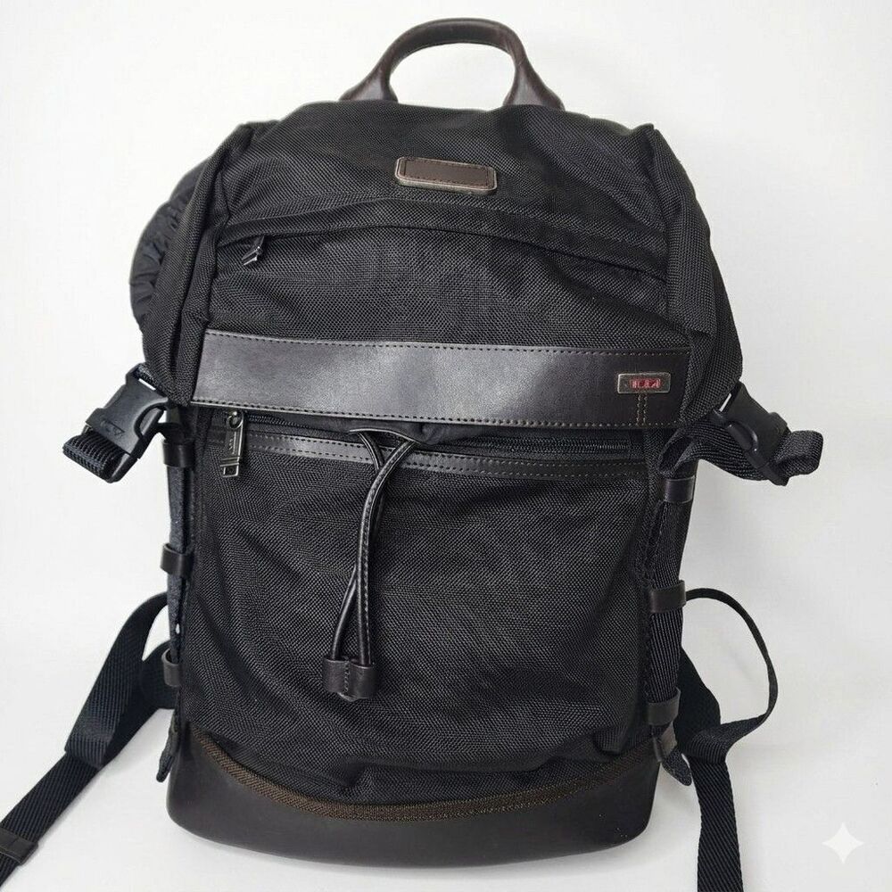 Tumi Alpha Bravo Kinser Backpack Hickory Ballistic Nylon Black Laptop Travel